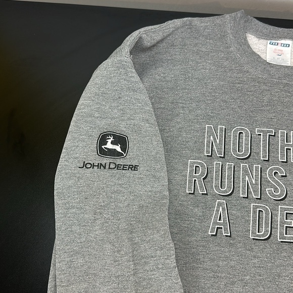 Jerzees NuBlend Gray John Deere Nothing Runs Like a Deere Sweatshirt Graphic XL - Picture 3 of 12